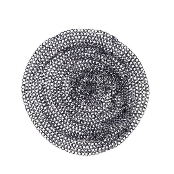 

5 m chain link for jewelry creation-pistol black, Golden;silver