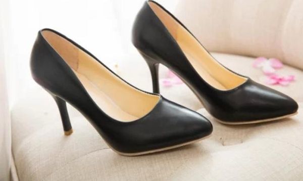 

women's shoes in spring and autumn high fine heel pointed end@2030, Black
