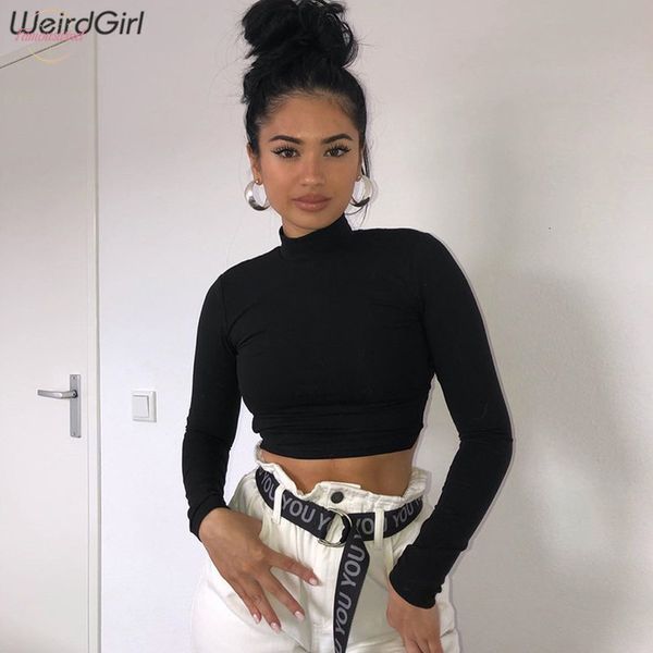 

womon cotton hollow out tshirt bandage backless long sleeve harajuku slim bodycon streetwear knitted tees, White