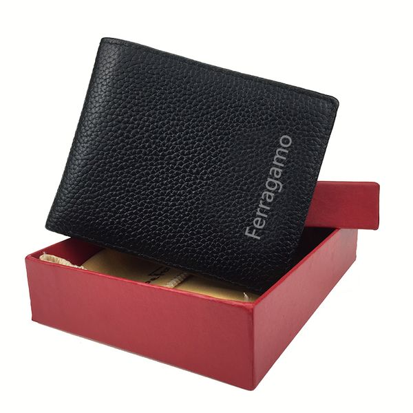 

italian brand designer men's wallet luxury credit card holder short paragraph leather wallet pocket with box wholesale price, Red;black