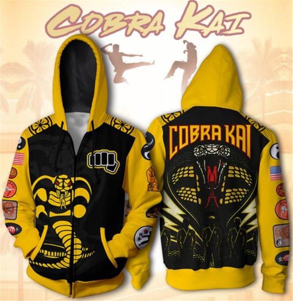 

mens hoodies cardigan digital printed couples hoodies fashion patchwork color mens sweatshirts casual male apparel karate 3d print, Black