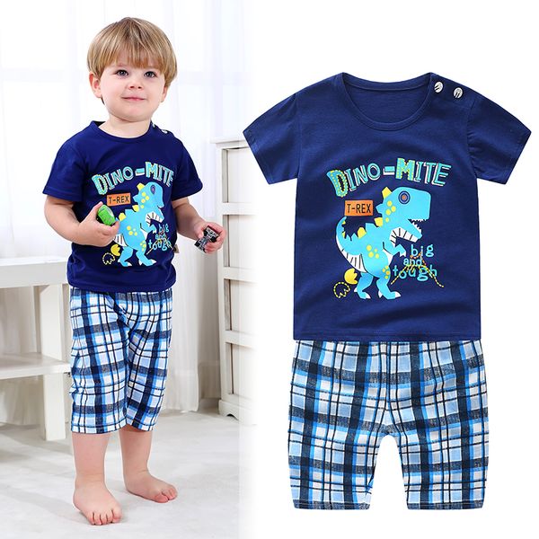 

2020 new summer baby clothing 0-4 year baby boys & girls clothing sets casual cartoon print sets for baby child, White