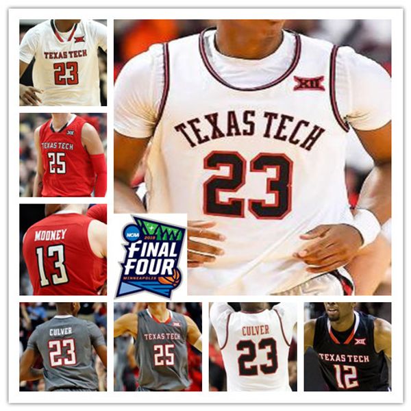 

custom texas tech any name number jarrett culver davide moretti matt mooney tariq owens brandone francis 2019 final four ttu jerseys, Black