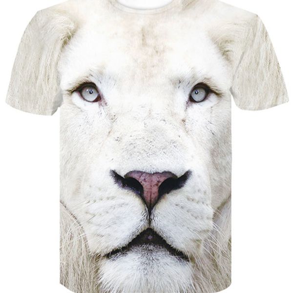 

2020 summer fashion t-shirt new lion head digital printing short sleeve bottoming shirt fashion brand men's large, White;black