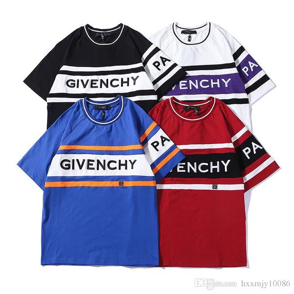 

19 years new fashion casual letter embroidery color matching t-shirt youth students men and women with the same tide, White