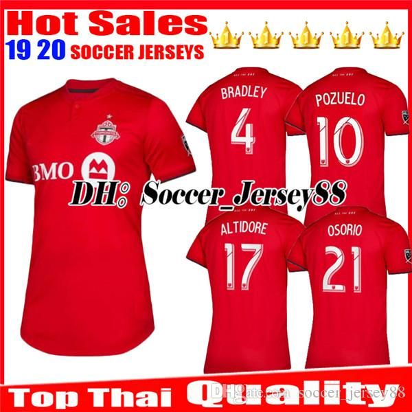 

new 2019 2020 toronto fc soccer jersey bradley giovinco altidore osorio 19 20 toronto home red football shirt jerseys uniform, Black;yellow