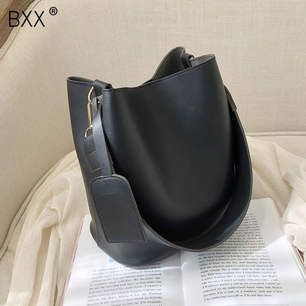 

bxx] pu leather bucket bag for women 2020 spring summer crossbody bags lady shoulder messenger bag female travel handbags hk534