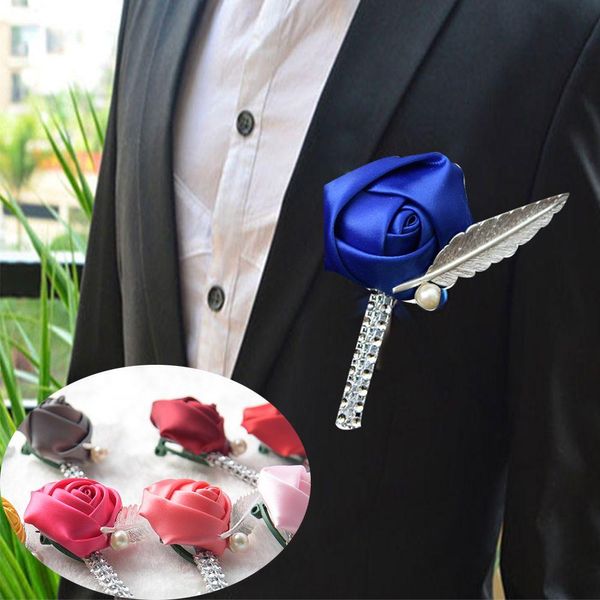 Braut Hochzeit Bouquet Brosche Pin Rose Boutonniere Handgelenk Braut Bräutigam Corsage Blumen Hochzeit Dekoration