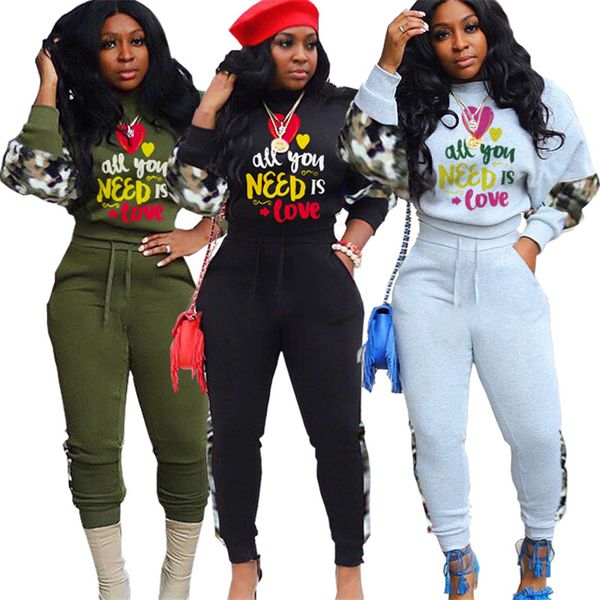 

wholesale-2 piece sets hooded+pants pullover panelled sports fall winter casual clothes shirts s-xl outfits capris jogger suit 2291
