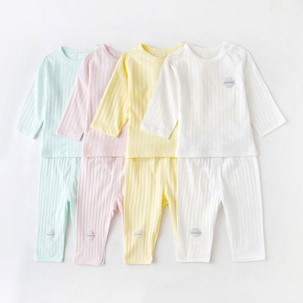 

baby long-sleeved suit summer thin sports shorts for children boys summer two-piece childrens clothing summer women, White