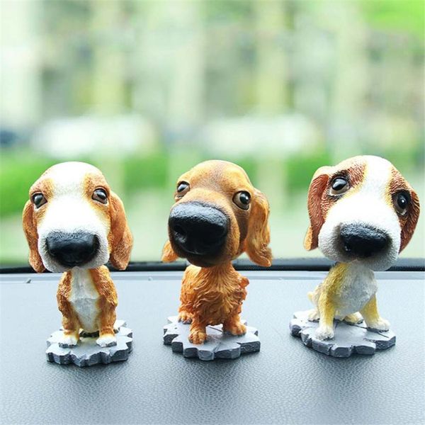 

1pc cute animal swinging animated bobble dancer toy car decor nodding resin puppy dog car decoration toys new dropshipping