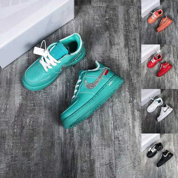 

2020 new baby kids girls running shoes 1 shadow tropical twist sport dunnk one skateboard sneakers children designer shoes boys 26-35, Black;grey