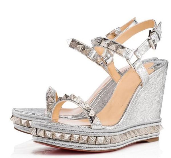 

Elegant tyle ladie red bottom wedge pyraclou cataclou andal uper quality tudded plain leather ankle trap women high heel eu35 42