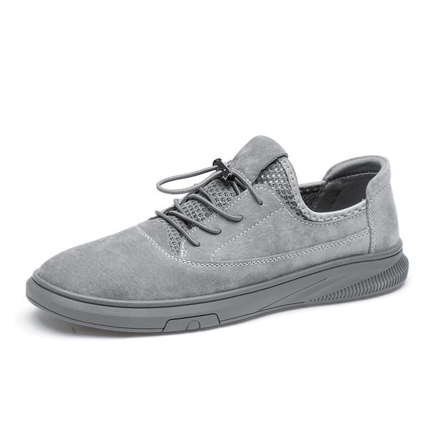 

men shoes fashion genuine leather loafers breathable autumn lace up comfortable casual shoes outdoor men sneakers %, Black