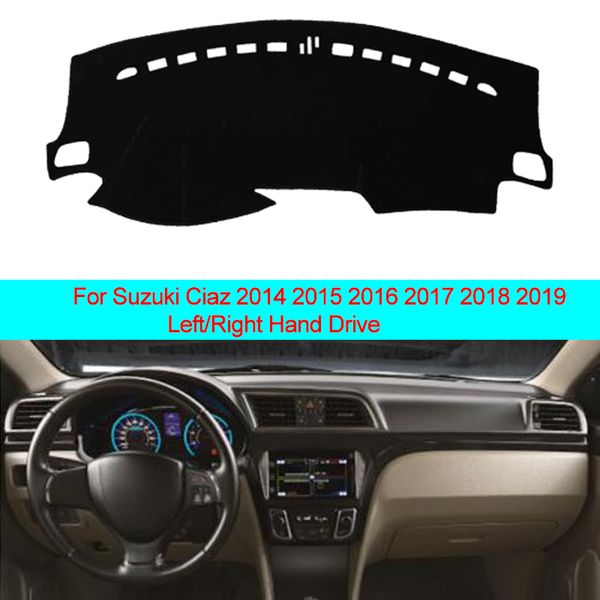 

2 layers car auto inner dashboard cover dash mat carpet cape for ciaz 2014 2015 2016 2017 2018 2019 lhd rhd car styling