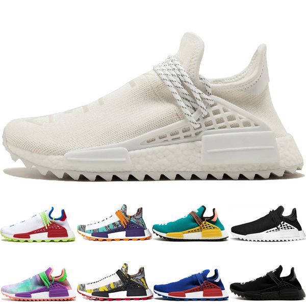 

2019 HUMAN RACE Pharrell Williams Men's & Women's Running Shoes designer Fashion Cream Colette bsun glow Nerd Blue holi Sport Trainer Shoes