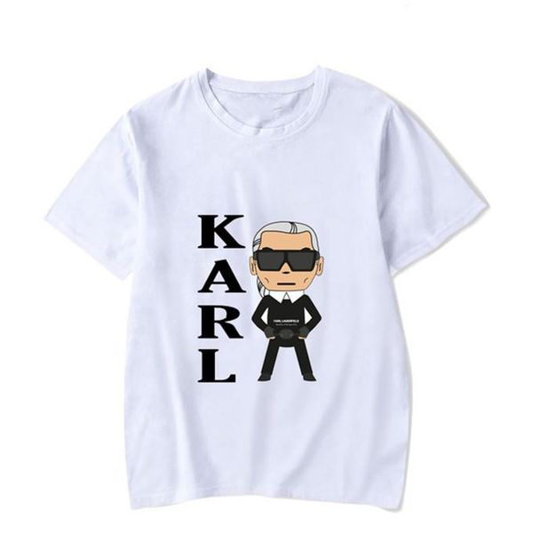 

designer rock karl print casual men tshirts teenager short sleeve o neck lagerfeld fashion hot, White;black