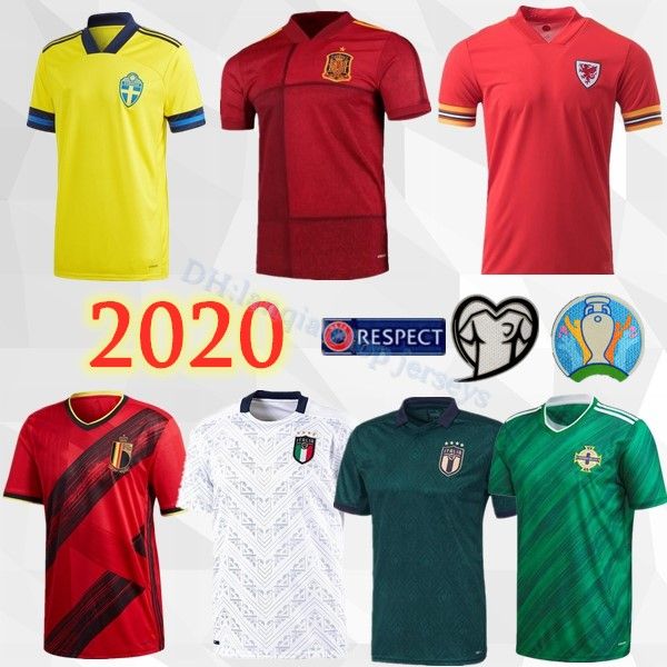 

2020 wale occer jer ey bale hirt 19 20 italy weden belgium pain northern ireland wale football hirt bale maillot de foot cami eta, Black;yellow