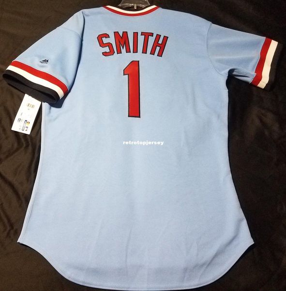 

majestic st louis 1# ozzie smith tbtc field jersey mens stitched wholesale big and tall size xs-6xl baseball jerseys, Black;blue