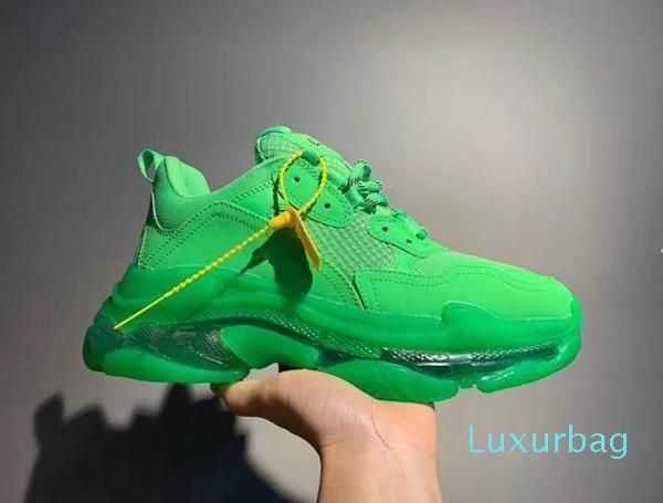

2019 pari triple-s 17fw crystal bottom green luxury dad shoes platform triple s sneakers for men women vintage kanye old grandpa trainer, Black