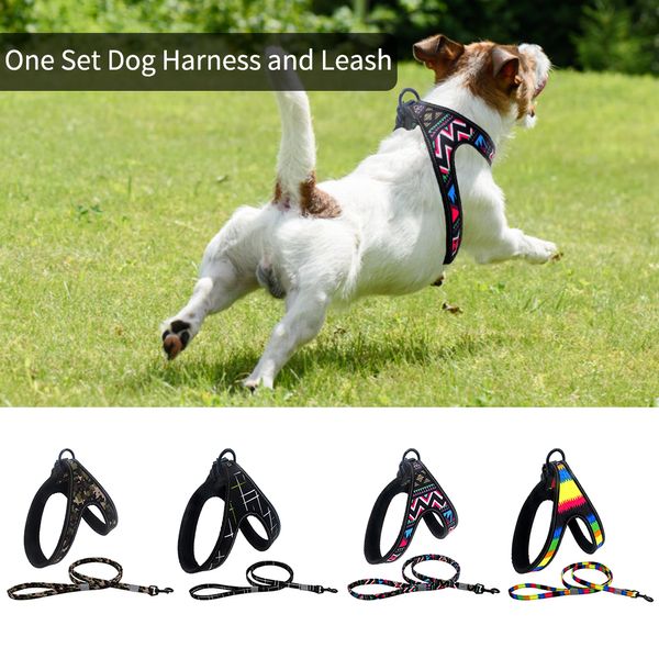 

reflective nylon dog harness training adjustable strap for medium large dogs pitbull german shepherd the same dog leash as gift