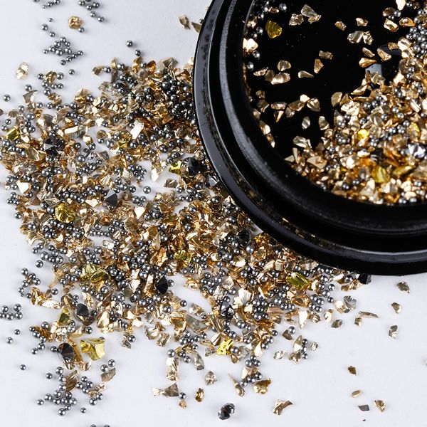 

1 box 3d mixed design shiny zircon beads nail art rhinestone crystal nail decoration diy tools art rhinestones, Silver;gold