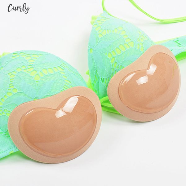 

bikini push up padded swimsuit bikini small bust thicker breathable sponge bra pad invisible paste padding, White;black