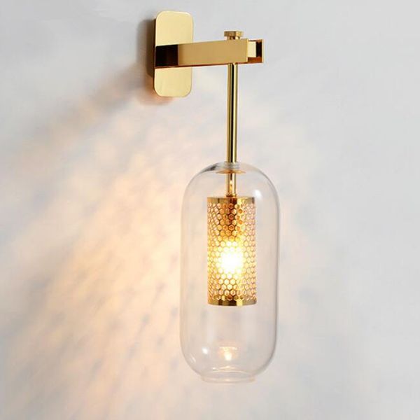 2019 Indoor Lighting Postmodern Wall Lamp Gold Black Metal Glass Creative Sconce Led Wall Light Bedroom Bedside Aisle Corridor Stair From Jess135