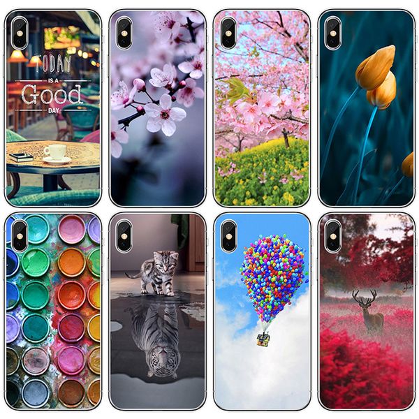 

for iphone xs max xr 6 7 8 x plus custom landscape cell phone case fashion young transparent tpu soft phone cases