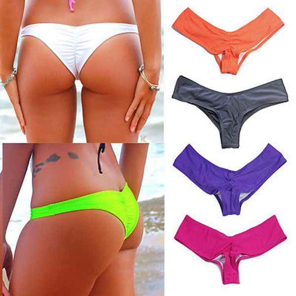 

2018 new womens brazilian bikini v scrunch bucheeky thong bottom beach wear s-xl