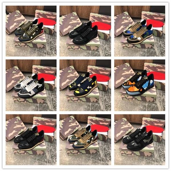 

quality 2019 designer luxuries mens women rockrunner sneakers camoufalge casual shoes with star des chaussures zapatos schuhe trainers t01, Black