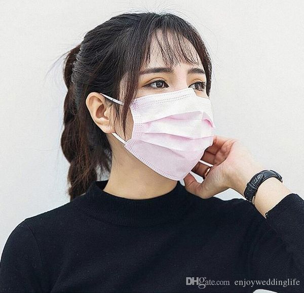 

In Stock!Free DHL Shipping!Black Disposable Face Masks 3 Layer Ear-loop Dust Mouth Masks Cover 3-Ply Non