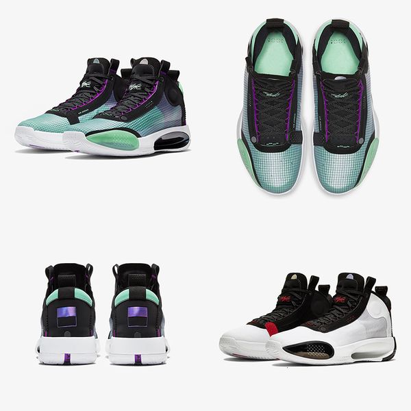 

jumpman xxxiv 34 blue void basketball shoes 34s zoom eclipse bred red orbit green glow metallic silver mens sneakers with box