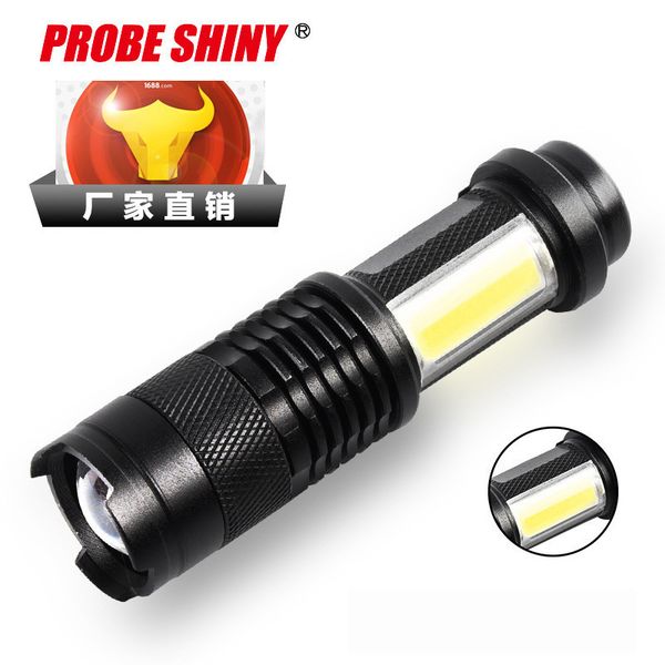 

upgrade sk68 mini- flashlight led+cob focusing light flashlight outdoors convenient gift flashlight