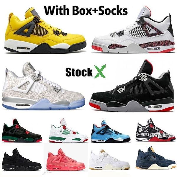 

with box stock x 2019 bred 4s se laser black gum punch men 4 basketball shoes women game royal fear pack designer retro sneakers