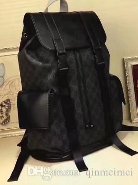 

classic luxury branded leather men backpack black dot print cover flip women sport backpacks favourite string bags