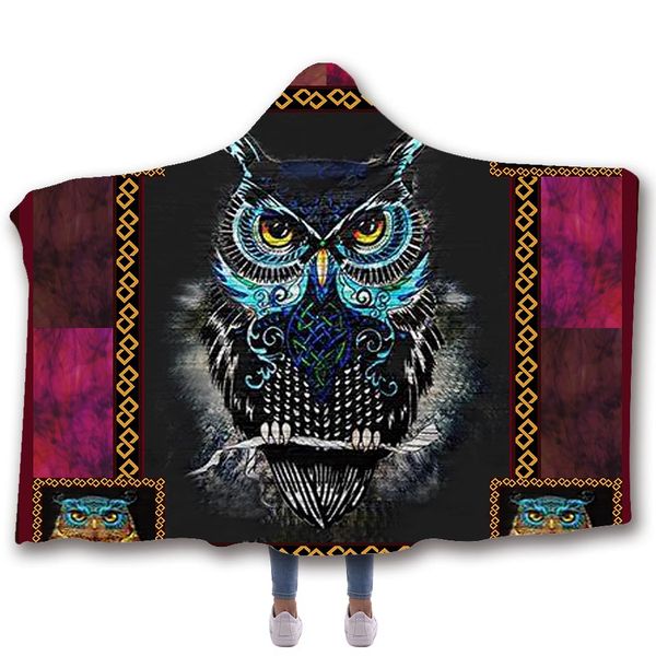 

softbatfy owl hooded blanket fleece throw blanket dropshipping