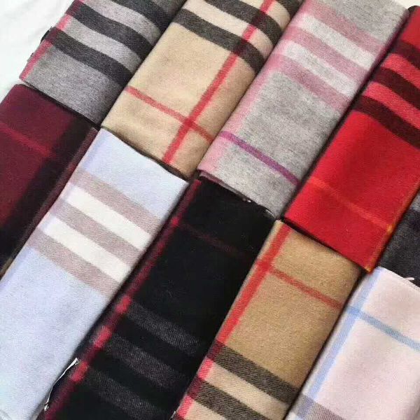 

2019 winter 100% cashmere scarf classic check scarfs women men pashmina luxury designer shawls and scarves, Blue;gray