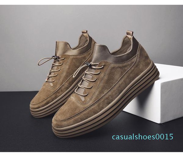 

2019 fashion spring shoes thick bottom high board shoes for the south korean version of young fashion male students with casual shoes c15, Black