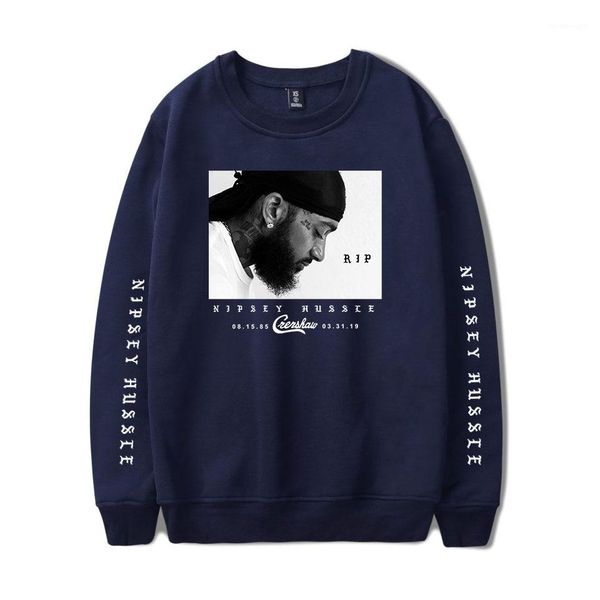 

eu american rapper hoodies men teenager r.i.p 3d nipsey hussle hooded crew neck pullovers sweatshirts, Black
