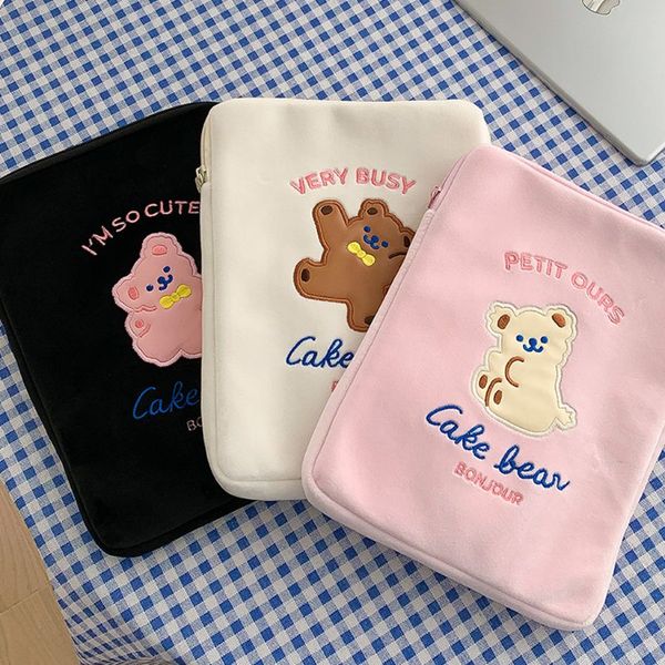 

multifunctional lapsleeve case bag cartoon pattern embroidery pouch cover for 11in 10.5in 9.7in tablet