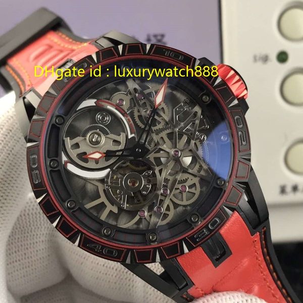 

sport mens watch stable automatic mechanical movement wristwatch rubber strap diameter 47mm mens watches swiss watch, Slivery;brown