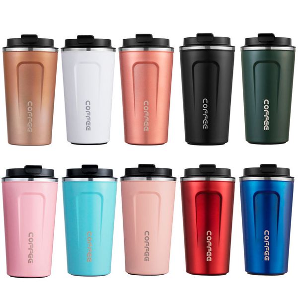 

wholesale plastic spray 13oz/17oz vacuum coffee cup 304 stainless steel ice tyrant car insulation cup custom logo dropshipping t2801