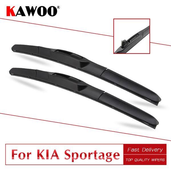

kawoo for kia sportage nb-7/km/sl/ql car soft rubber windcreen wipers blades fit u hook arm model year from 1993 to 2018