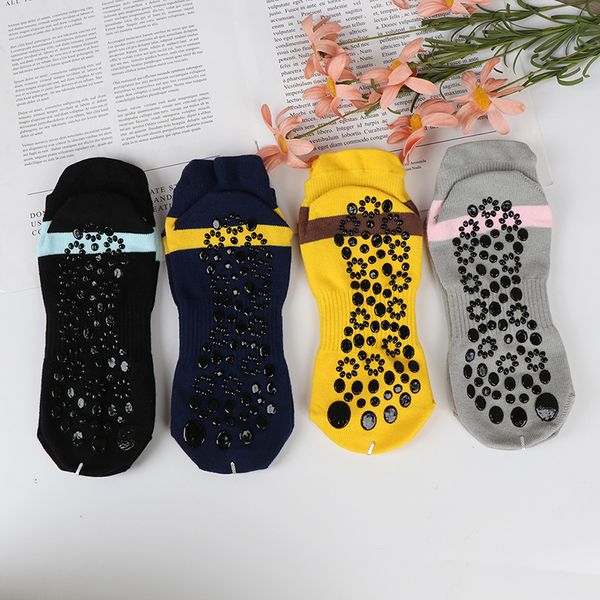 

women sports fitness yoga socks round head cotton non-slip breathable sports socks ventilation pilates ballet dance sock, Black