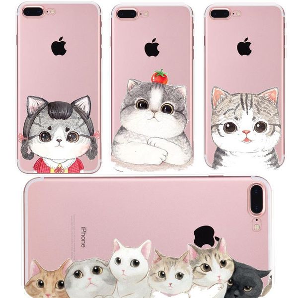

wholesale e341 cute cat pattern personalized creative case painting mobile phone protective cover tpu soft case cover wholesales for iphone