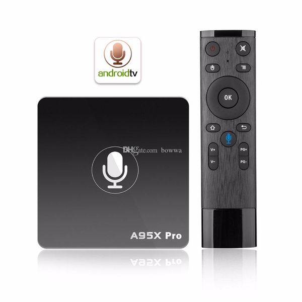 

a95x pro android 7.1 smart tv box quad core 2gb ram 16gb rom 2.4g wifi android tv google os voice control media player
