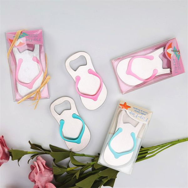 

novelty bottle openers wed favor stainless steel flip flop bottle openers pvc box packing guest gift