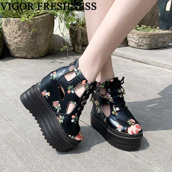 

vigor freshness 12cm heels sandals platform shoes woman summer sandals women shoes super high heels ladies wy548, Black