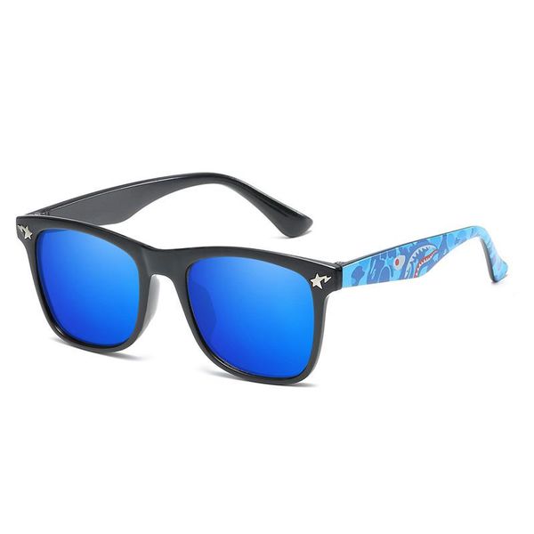 

children sunglasses boys girls kids cute safety coating glasses uv 400 protection fashion shades oculos de sol uv400 dtxar, Blue